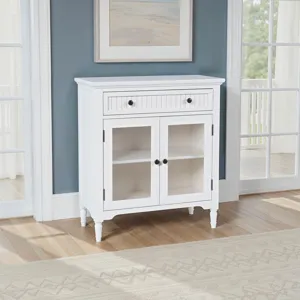 Westport 32" Glass Door Accent Cabinet a€“ Cottage Transitional Storage With Adjustable Shelves