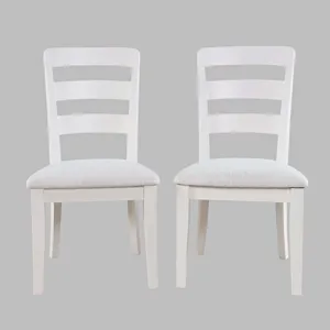 Westport Five Piece Modern Farmhouse 66" Pedestal Dining Set With Upholstered Ladderback Chairs