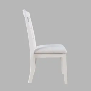 Westport Five Piece Modern Farmhouse 66" Pedestal Dining Set With Upholstered Ladderback Chairs