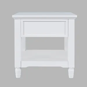 Westport Modern Farmhouse 24\" Square End Table With Storage Shelf