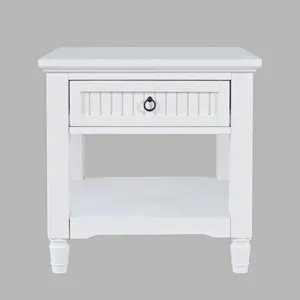 Westport Modern Farmhouse 24\" Square End Table With Storage Shelf