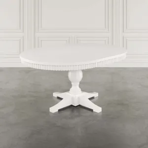 Westport Five Piece Modern Farmhouse 66" Pedestal Dining Set With Upholstered Ladderback Chairs