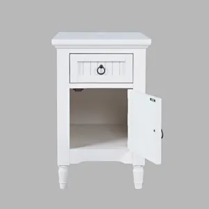 Westport Modern Farmhouse USB Charging Storage Cabinet Chairside End Table