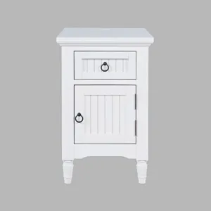 Westport Modern Farmhouse USB Charging Storage Cabinet Chairside End Table