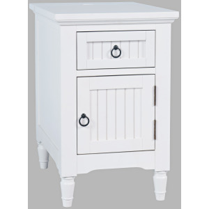 Westport Modern Farmhouse USB Charging Storage Cabinet Chairside End Table