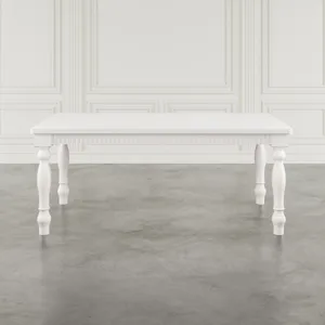 Westport Five Piece Modern Farmhouse 72" Dining Set With Upholstered Dowel Back Chairs