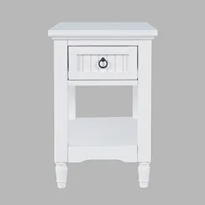Westport Modern Farmhouse Chairside End Table With Storage Shelf