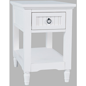 Westport Modern Farmhouse Chairside End Table With Storage Shelf