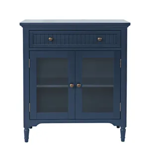Westport 32" Glass Door Accent Cabinet a€“ Cottage Transitional Storage With Adjustable Shelves
