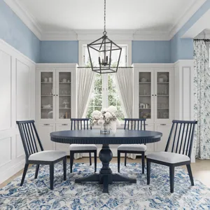 Westport Modern Farmhouse Upholstered Dowelback Dining Chair Set Of 2