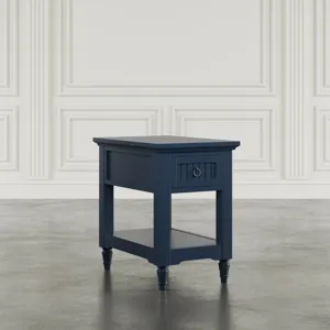 Westport Modern Farmhouse Chairside End Table With Storage Shelf