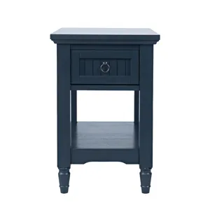 Westport Modern Farmhouse Chairside End Table With Storage Shelf