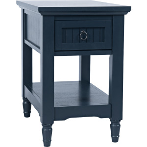Westport Modern Farmhouse Chairside End Table With Storage Shelf