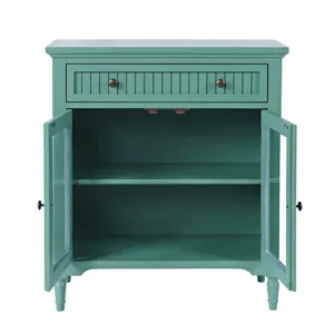 Westport 32" Glass Door Accent Cabinet a€“ Cottage Transitional Storage With Adjustable Shelves