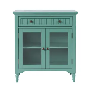 Westport 32" Glass Door Accent Cabinet a€“ Cottage Transitional Storage With Adjustable Shelves