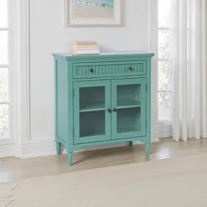 Westport 32" Glass Door Accent Cabinet a€“ Cottage Transitional Storage With Adjustable Shelves