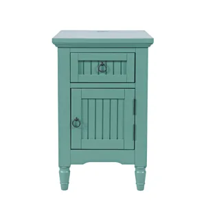 Westport Modern Farmhouse USB Charging Storage Cabinet Chairside End Table