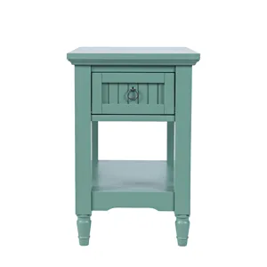 Westport Modern Farmhouse Chairside End Table With Storage Shelf