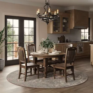Winchester Classic Farmhouse 5-Piece Round Dining Set With Extension Table