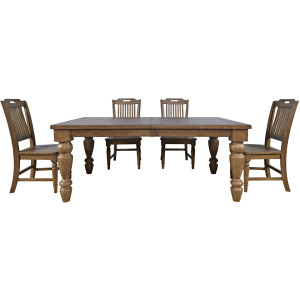 Winchester Classic Farmhouse Rectangular 5-Piece Dining Set With Extension Table