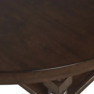 Winchester Classic Farmhouse 66-Inch Round Adjustable Height Adjustable-Height Extension Dining Table With Storage