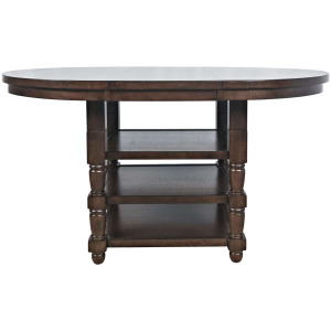Winchester Classic Farmhouse 66-Inch Round Adjustable Height Adjustable-Height Extension Dining Table With Storage