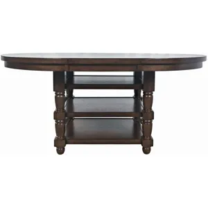 Winchester Classic Farmhouse 66-Inch Round Adjustable Height Adjustable-Height Extension Dining Table With Storage