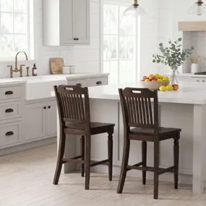 Winchester Classic Farmhouse Slatback Counter Stools Set Of 2