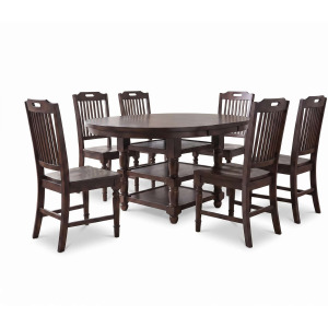 Winchester Classic Farmhouse 7-Piece Oval Dining Set With Extension Table