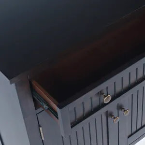 Bridgton 32\" Slat Panel Door Accent Cabinet Farmhouse Transitional Storage With Adjustable Shelves