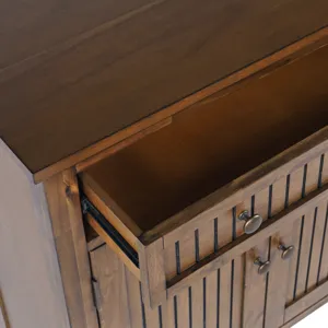 Bridgton 32\" Slat Panel Door Accent Cabinet Farmhouse Transitional Storage With Adjustable Shelves