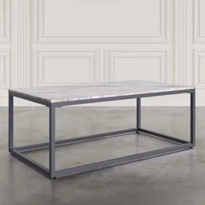 Wynn 48\" Modern Luxe Solid Marble Coffee Table