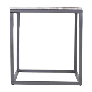 Wynn Modern Luxe Solid Marble Square End Table