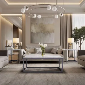 Wynn 48\" Modern Luxe Solid Marble Coffee Table