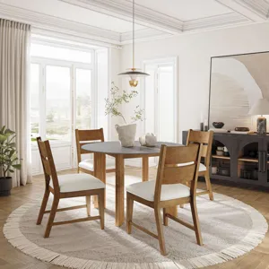 Sierrafina Modern Rustic 47-Inch Round Sintered Stone Dining Table