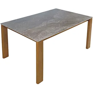 Sierrafina 5-Piece Modern Rustic 66-Inch Sintered Stone Dining Set With Ladderback Chairs
