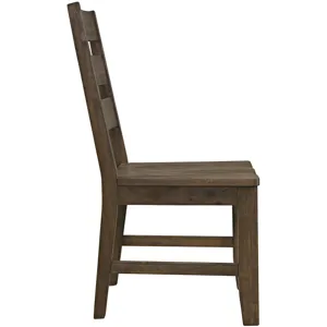 Sierrafina 5-Piece Modern Rustic 87-Inch Trestle Sintered Stone Dining Set With Ladderback Chairs