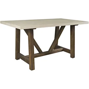 Sierrafina Modern Rustic 72-Inch Sintered Stone Trestle Counter Height Dining Table