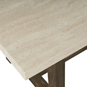 Sierrafina Modern Rustic 72-Inch Sintered Stone Trestle Counter Height Dining Table