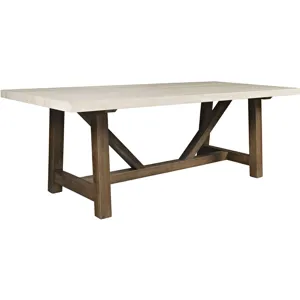 Sierrafina Modern Rustic 87-Inch Sintered Stone Trestle Dining Table