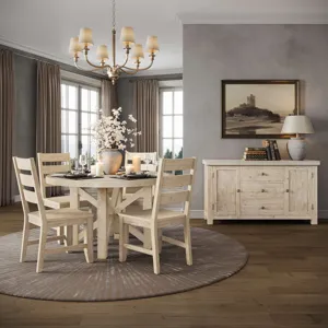 Sierrafina Modern Rustic 52-Inch Round Sintered Stone Dining Table