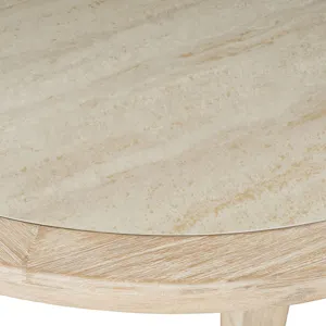 Sierrafina Modern Rustic 52-Inch Round Sintered Stone Dining Table