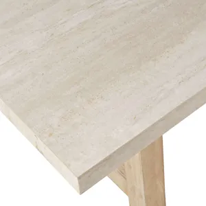 Sierrafina Modern Rustic 87-Inch Sintered Stone Trestle Dining Table