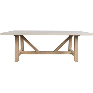 Sierrafina Modern Rustic 87-Inch Sintered Stone Trestle Dining Table