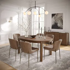 Carsons Modern Transitional 7-Piece Oval Dining Set With Easley Chairs