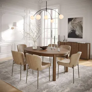 Carsons Modern Transitional 7-Piece Oval Dining Set With Easley Chairs