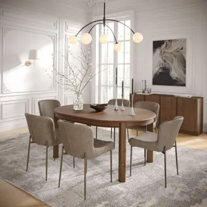 Carsons Modern Transitional 7-Piece Oval Dining Set With Easley Chairs