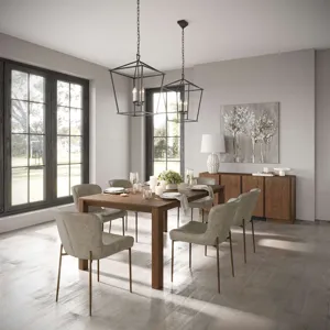 Carsons Modern Transitional 7-Piece Rectangular Dining Set With Easley Chairs
