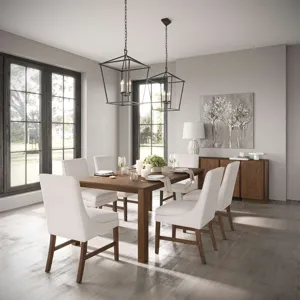 Carsons Modern Transitional 7-Piece Dining Set With High-Back Upholstered Chairs