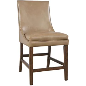 Carsons Modern Transitional Faux Leather Upholstered Counter Barstool Set Of 2
